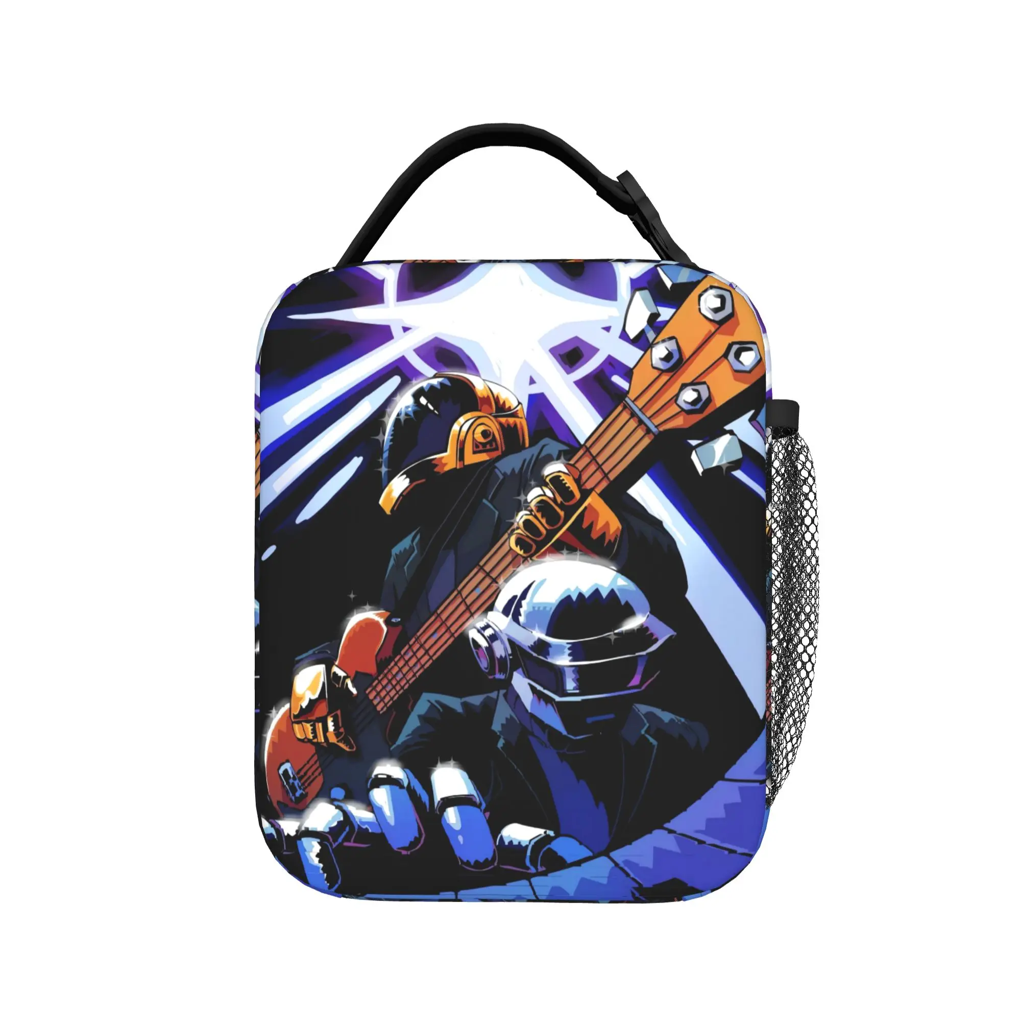 Daft Punk Electronic Music Lunch Bag  Portable Zipper Lunch Box Girls School Print Cooler Bag Casual Oxford Thermal Lunch Bags