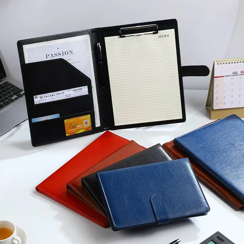 2026 Multifunctional Leather Contract File Folders, A4 Conference Folder, Business Stationery