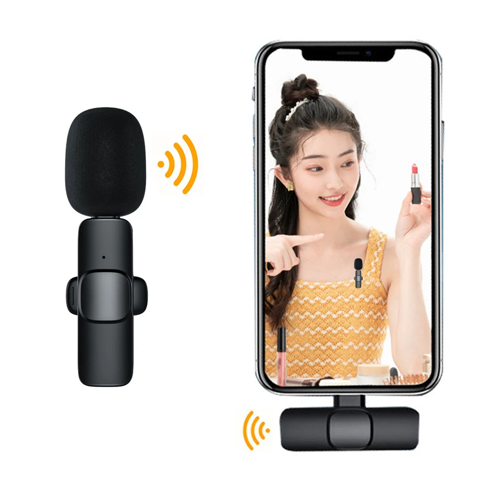 Micrófono inalámbrico Lavalier para IPhone y teléfono Android, Mini micrófono inalámbrico para grabación con YouTube, Facebook, Vlog, TikTok