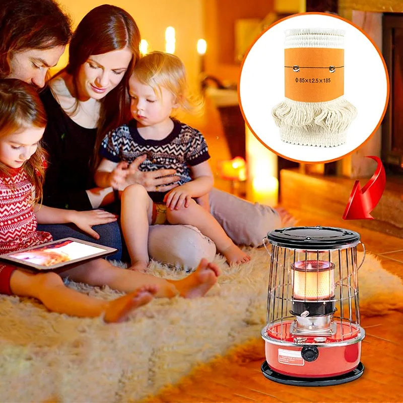 1Pc Kerosene Stove Wicks Glass Fiber Alcohol Oil Lamp Cotton Burn-Resistant Safe Heater Wick Cotton Wick Oil Light Core Winter