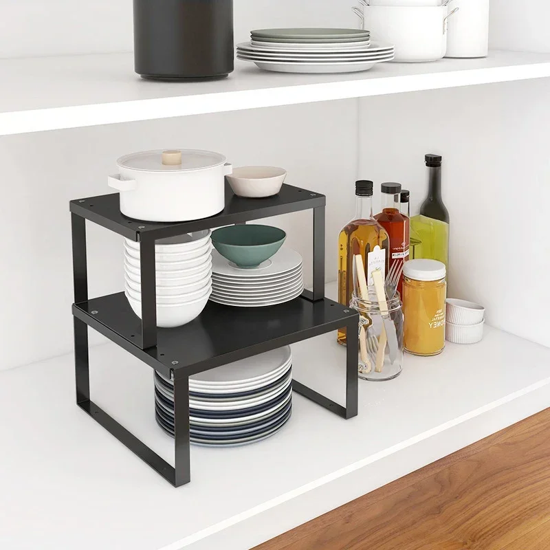 Kitchen Cabinet Organizer Shelf Iron Storage Rack Holder Food Pantry Organization and Storage Shelves Bathroom Cabinet Organizer