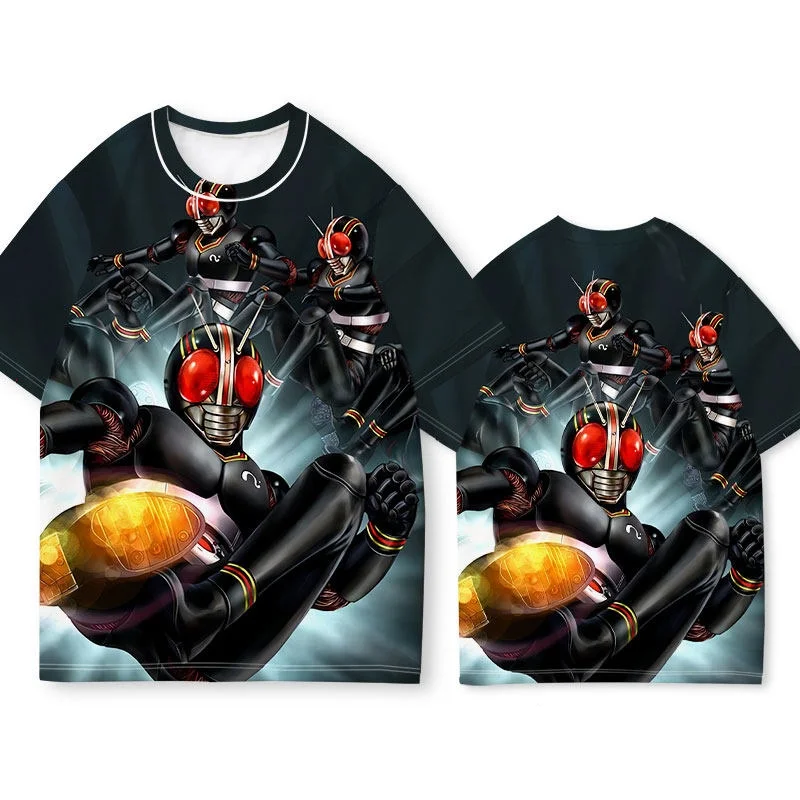 

Bandai Anime Kamen Rider Riding Zero Extreme Fox Surrounding Summer Quick Drying Breathable Parent Child Short Sleeved T-shirt