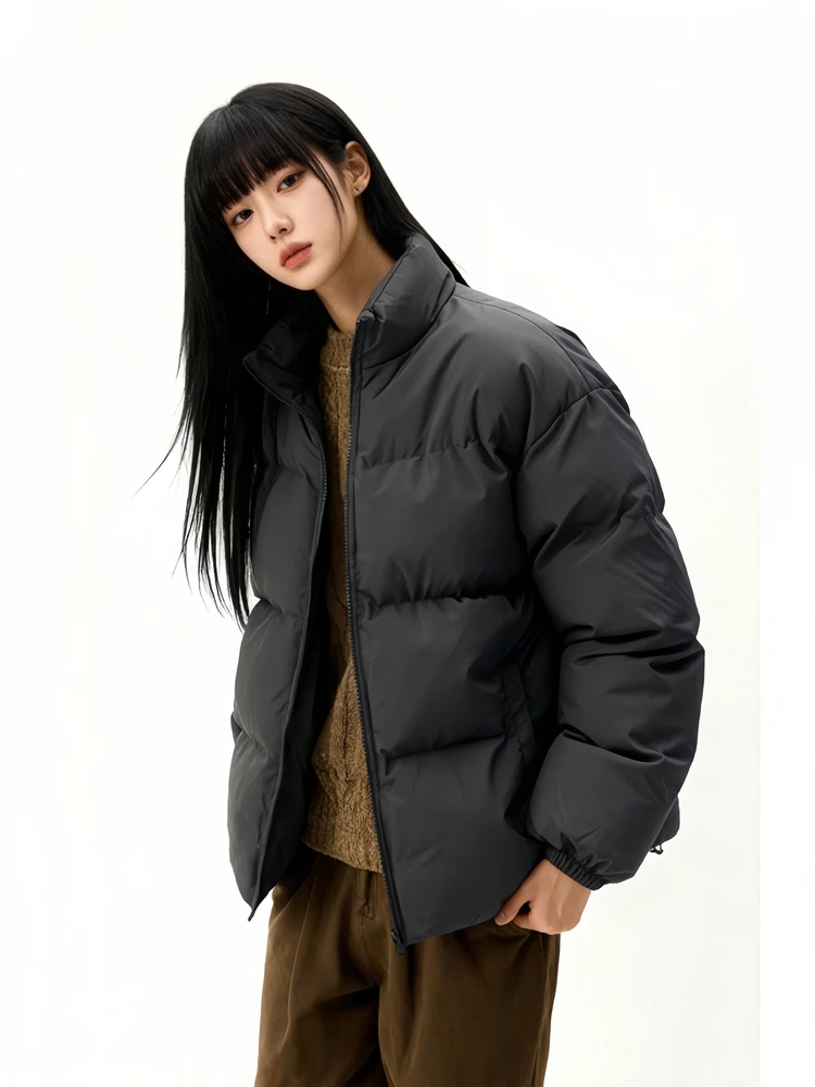 Rosepoem خمر اللون الوقوف طوق الخبز Jaet فضفاضة ex الشتاء ملابس خارجية الشباب Faion معطف طويل دافئ Sve #2