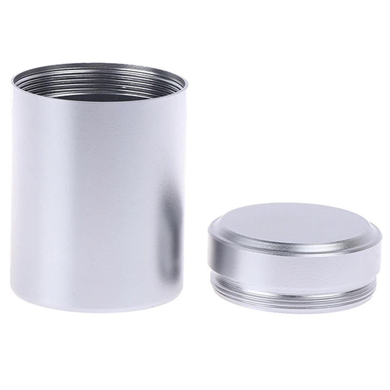 1x Silver Airtight Proof Container Aluminum Herb Stash Metal Sealed Can Tea Jar