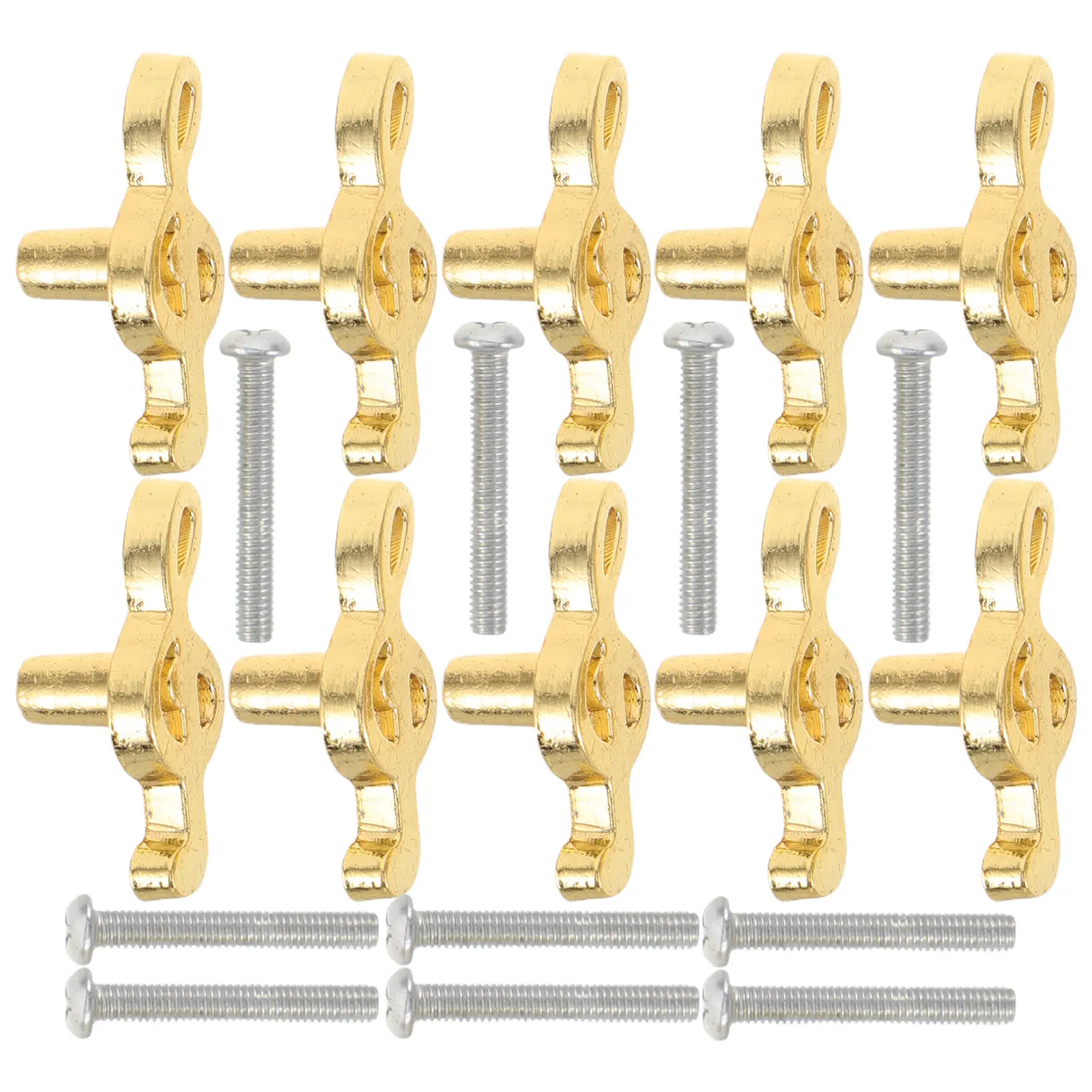 10pcs Musical Note Cabinet Handles 5Mm Single Hole Metal Drawer Pulls For Dresser Wardrobe Kitchen Cupboard Door Decorative