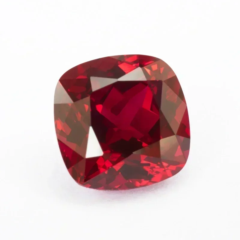 Top Lab Grown Ruby Pigeon Blood Red Color Cushion Cut Beads for Jewelry Making DIY Ring  Materials Selectable Certificat