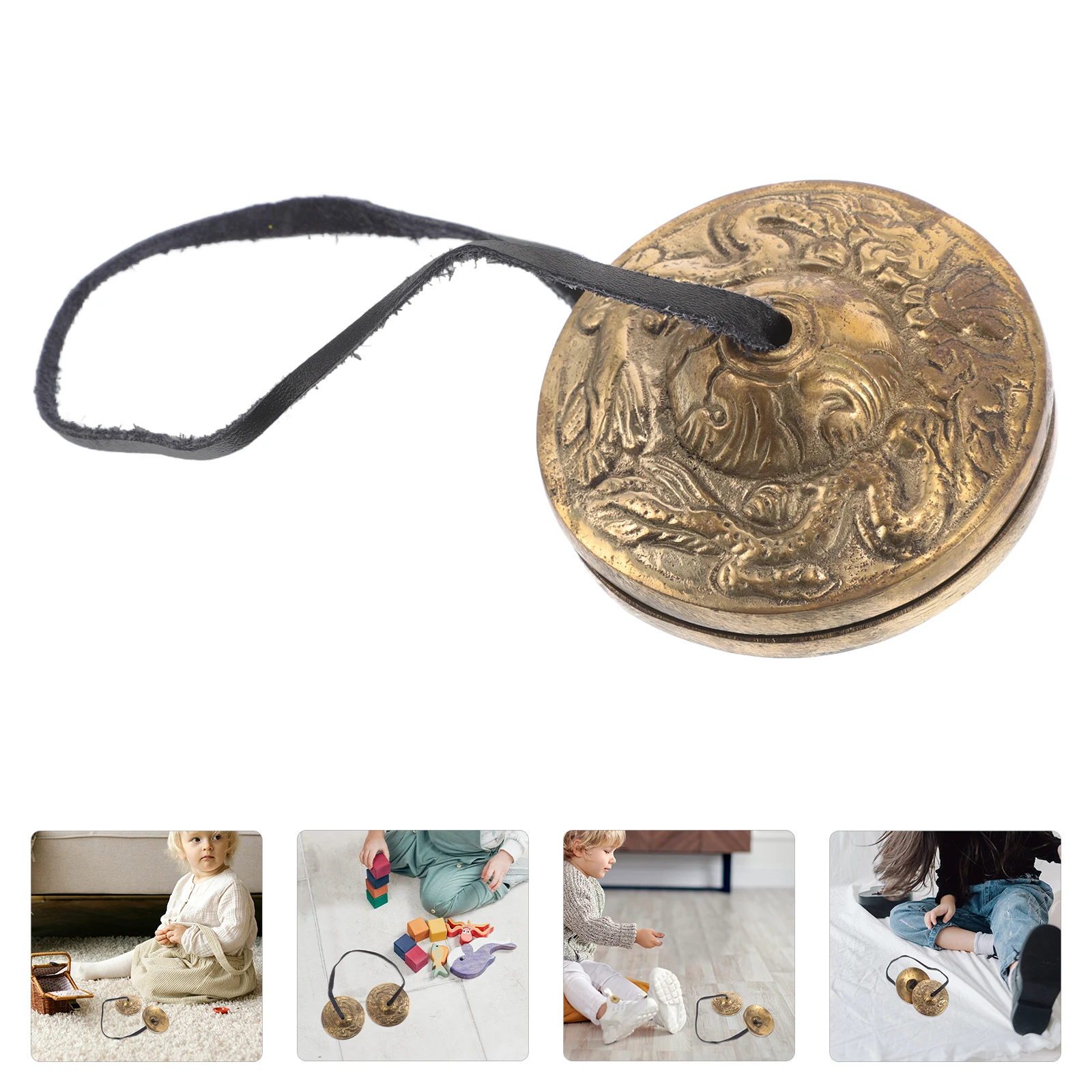 

Brass Bell Beat Kids Toys Chinese Drum Bear Bells for Hiking Instrument Cow Cymbal
