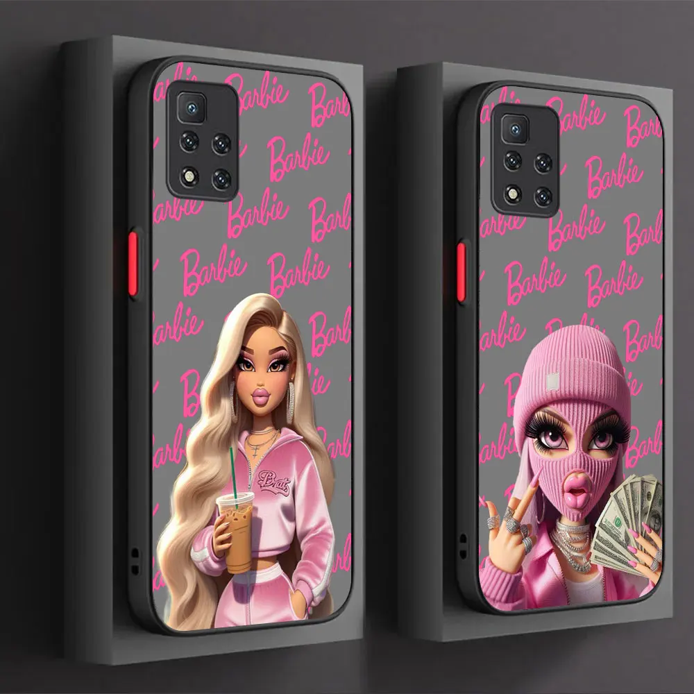 Fashion Girl Barbie Princess Phone Case For Xiaomi Redmi Note 13 12 12S 11 11S 11T 10 10S 9 9S 9T 8 7 Pro Plus Max Matte Cover