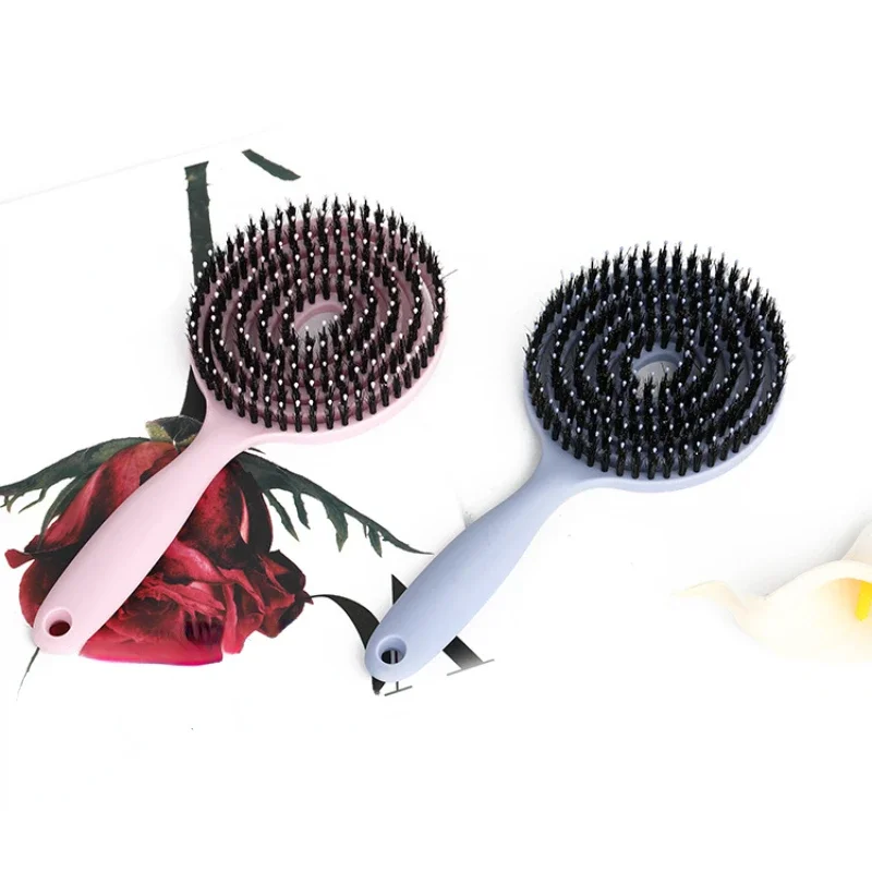 Round Mosquito Repellent Incense Comb Break Proof Elastic Massage Comb Hollow Bristle Grafting Comb Frosted Combs