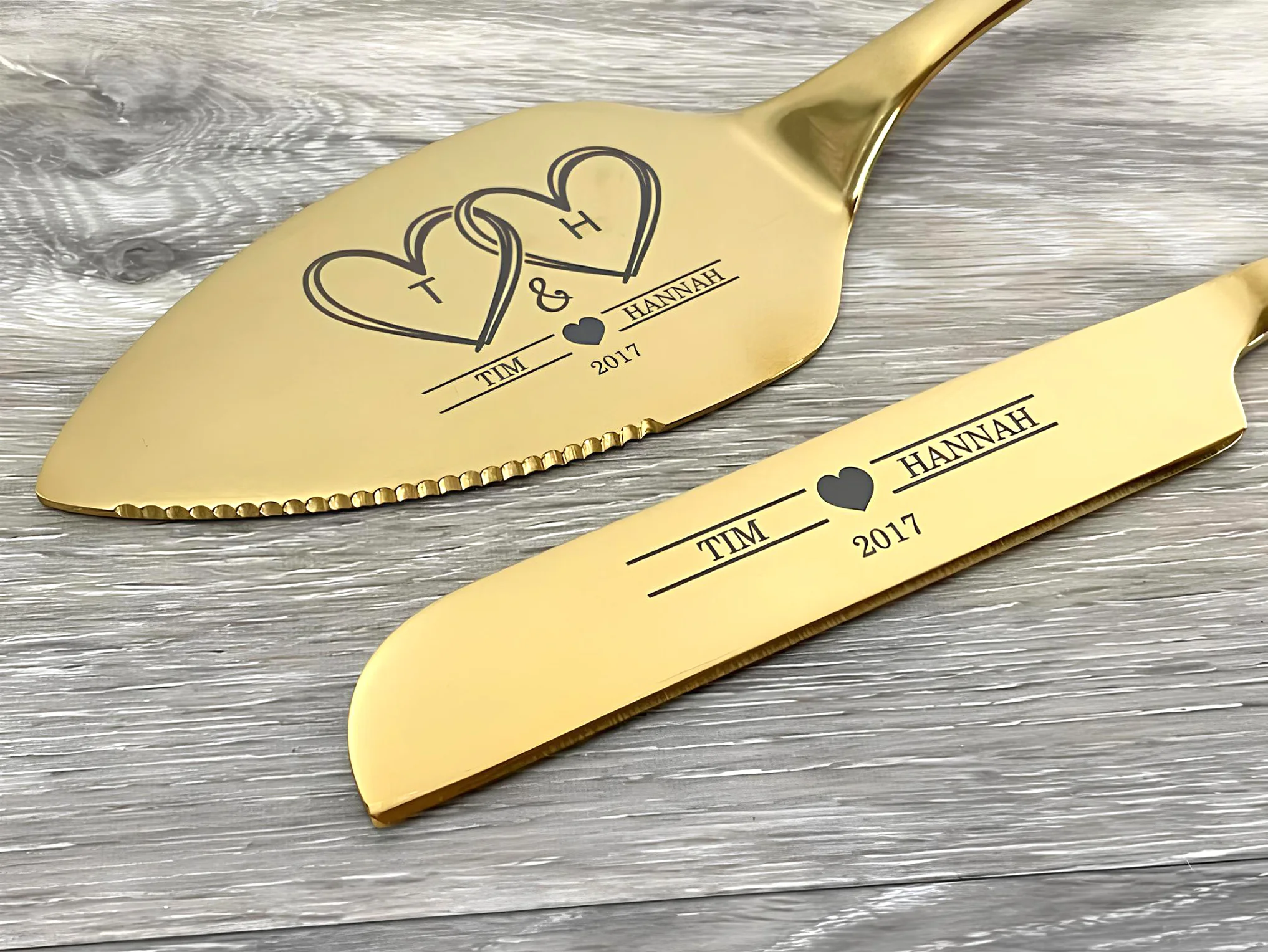 2pcs Personalized Cake Cutting Knife Set for Wedding Party Accessories Wedding Souvenirs Laser Engraved Cake Cutting Knife Gift