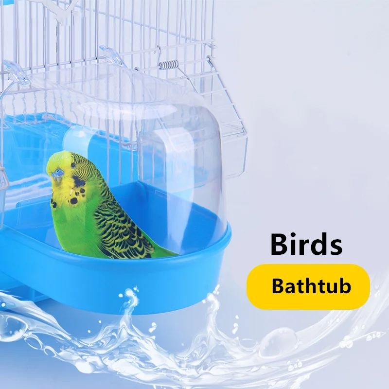 Bird Hanging Bath Cube Parrots Bathtub Bathtub Shower Box Cage Accessory for Little Bird Canary Budgerigar Cockatiel Lovebird