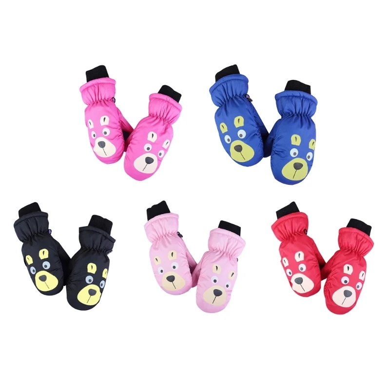 Bear Children Ski Gloves Waterproof & Warm Winter Outdoor Gloves 3 Layered Gloves for 3-6 Year Olds Boys Girls