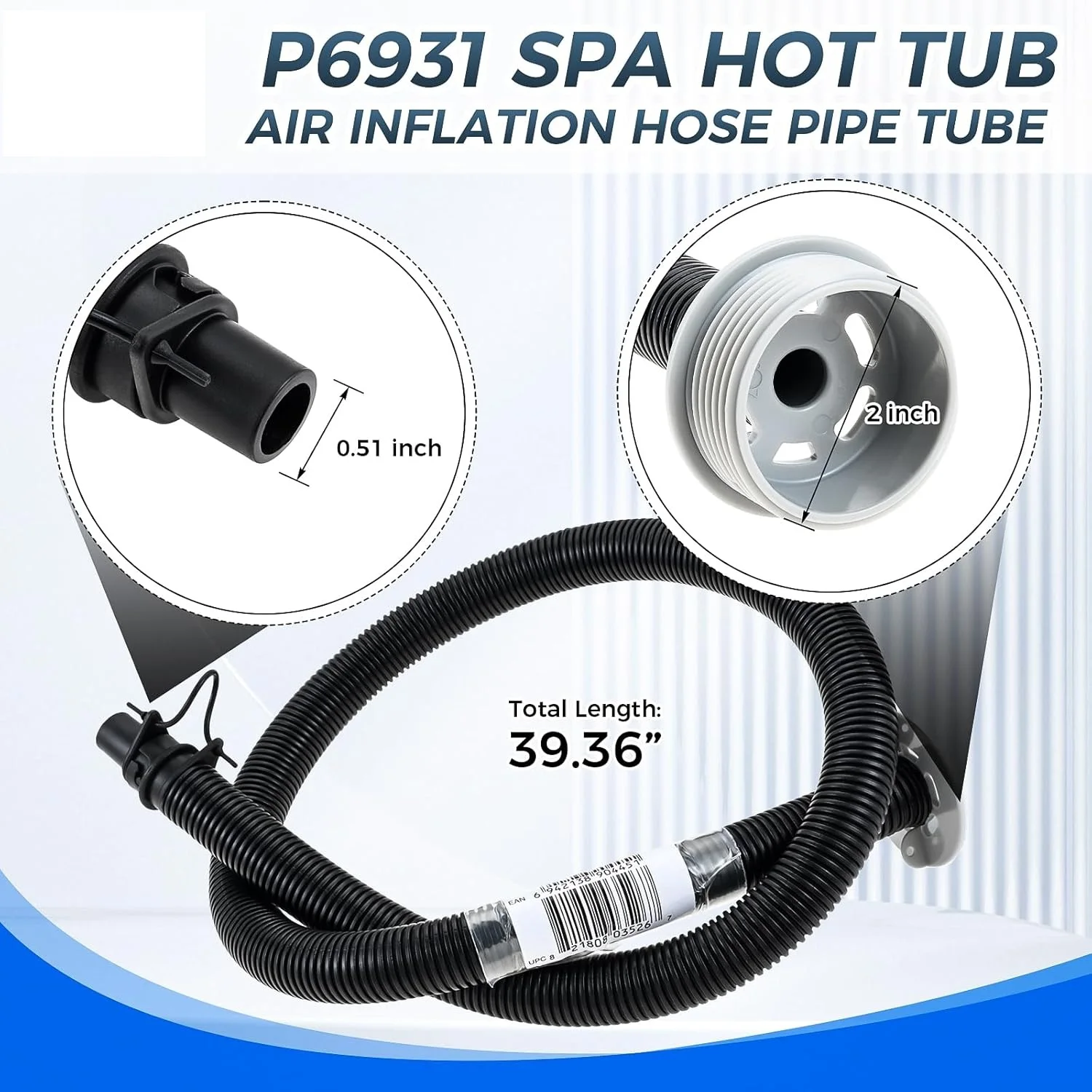 Inflatable Hot Pool Hose P6931 Lay Z Spa Hot Tub Air Inflate Inflation Hose Pipe Tube for Coleman Intex & Best-Way