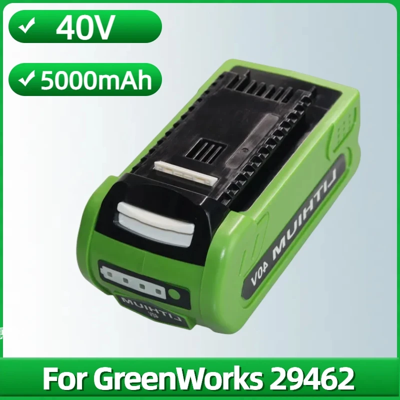 40V 5000mAh GreenWorks Replacement Battery 29462 29472 40V 5.0Ah Tools Lithium ion Rechargeable Battery 22272 20292 22332 G-MAX