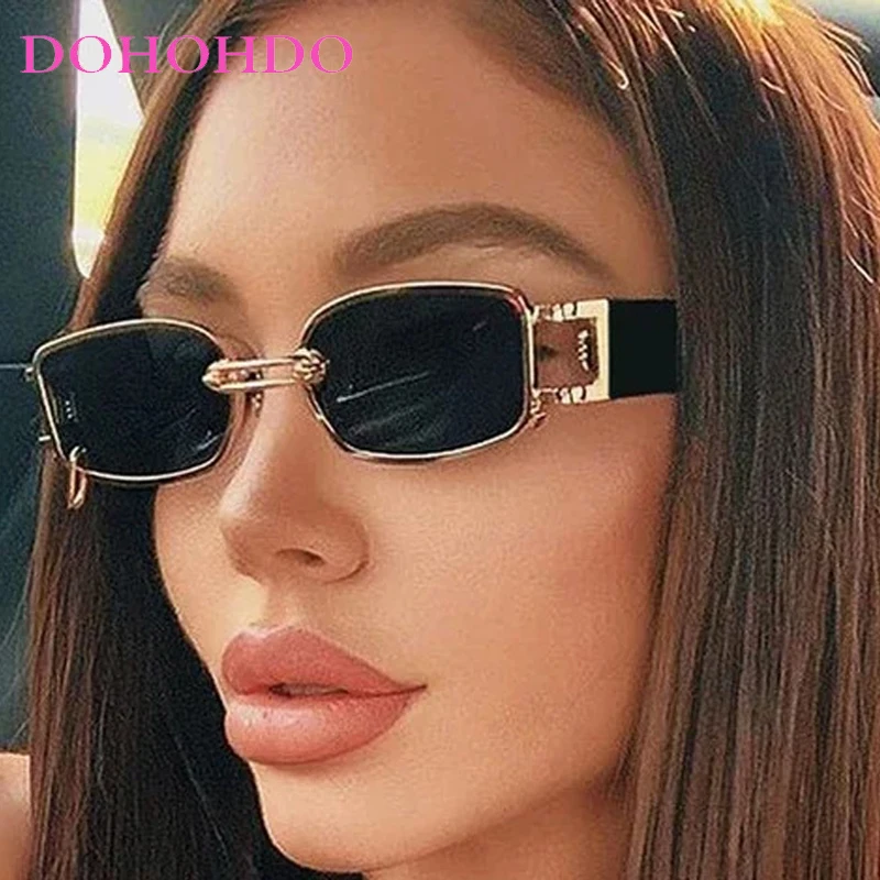 Trendy Luxury Decorate Square Frame Punk Women Sunglasses Brand Design Men Sunglass Drive Travel Party Cool Eyewear Female UV400