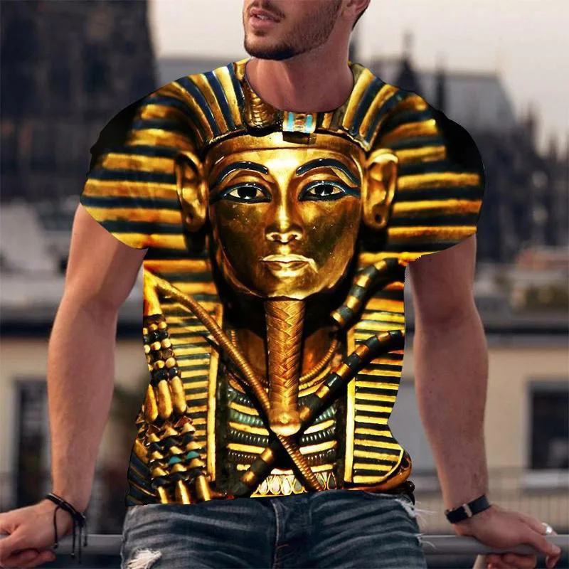 Ancient Egyptian Pharaoh 3D Print T-Shirts Men Women Summer Short Sleeve T Shirt Oversized Tees Harajuku Y2k Tops Kids Clothing