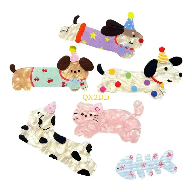 

QX2D Hair Accessories Animal Theme Infant Hair Clips Break Resistant Acrylic Design Toddler Girls Hair Ornaments
