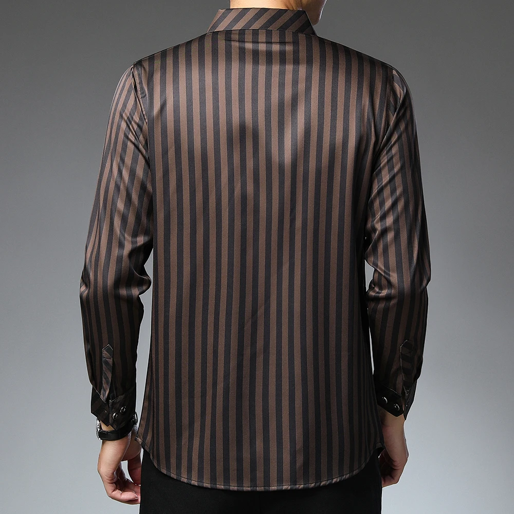 2023 brand designer striped mens shirts for men clothing korean fashion long sleeve shirt luxury dress casual clothes jersey 131