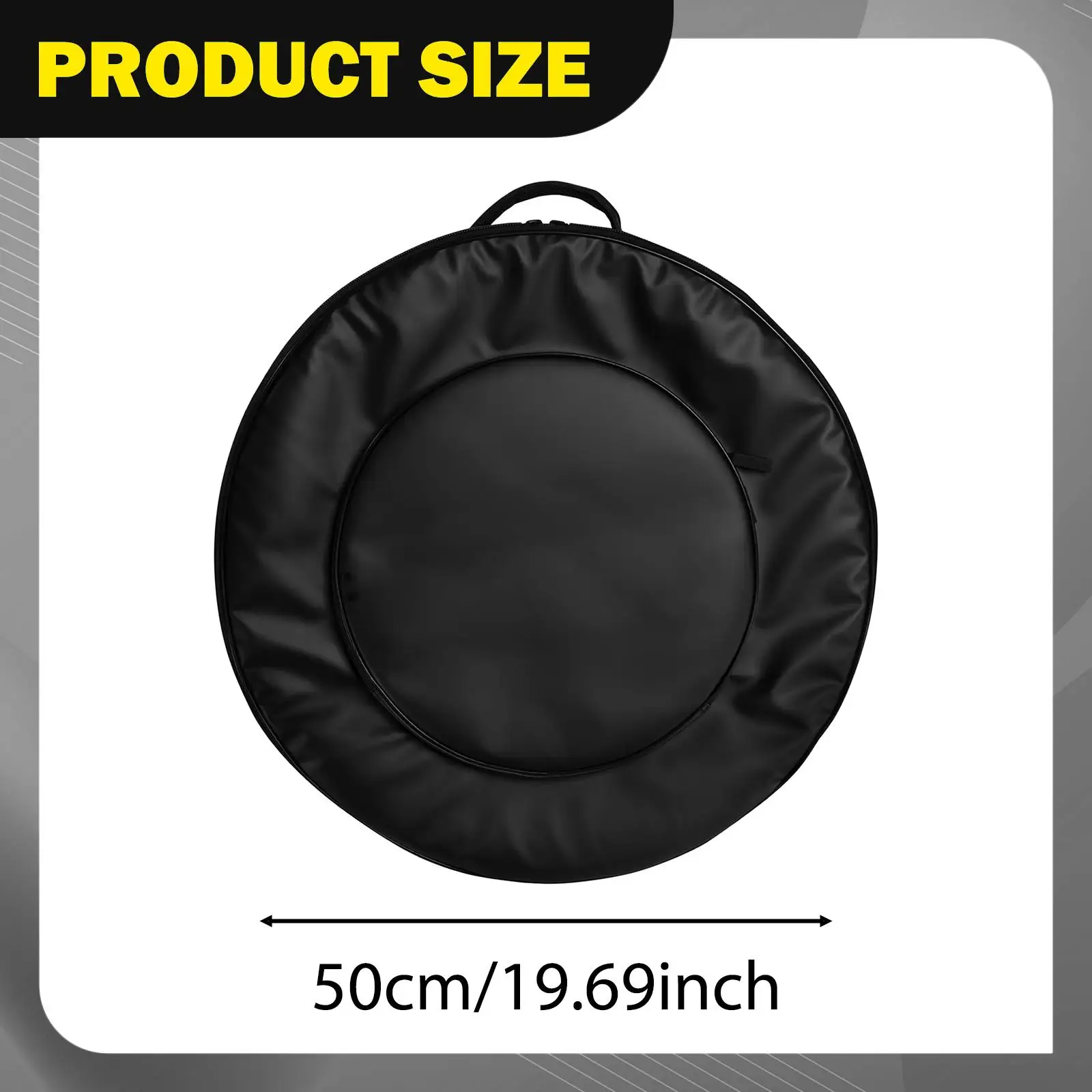 Backpack Tambourine Case Oxford Padded 50cm Round Gong Storage Bag Lightweight Waterproof for Musicians on the Go
