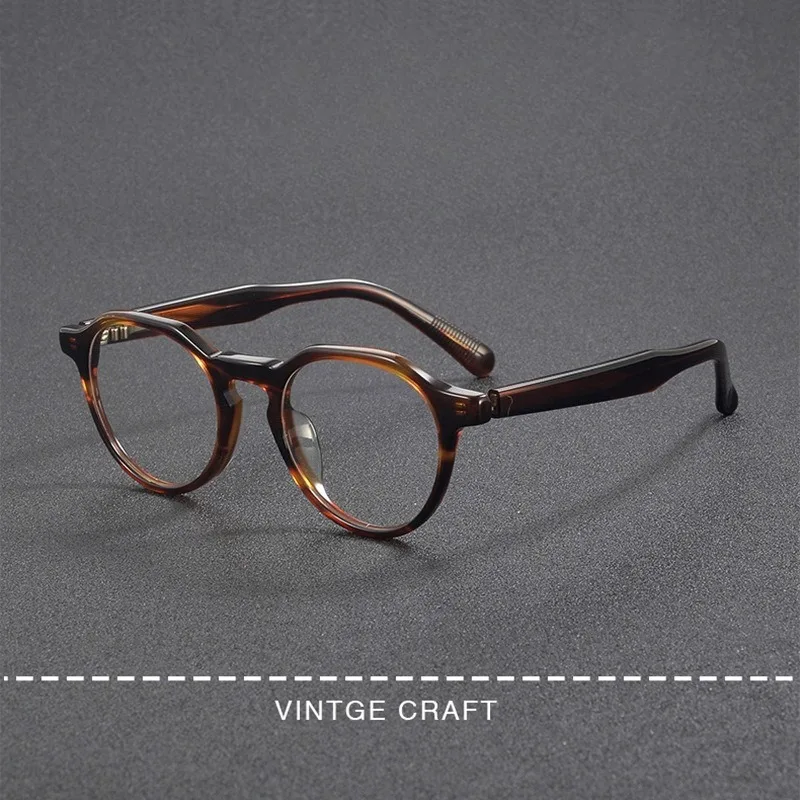 High Quality Acetate Retro Polygon Large Full Frame Men's Women's Black Myopia Glasses Reading Eyeglasses Eyewear Prescription