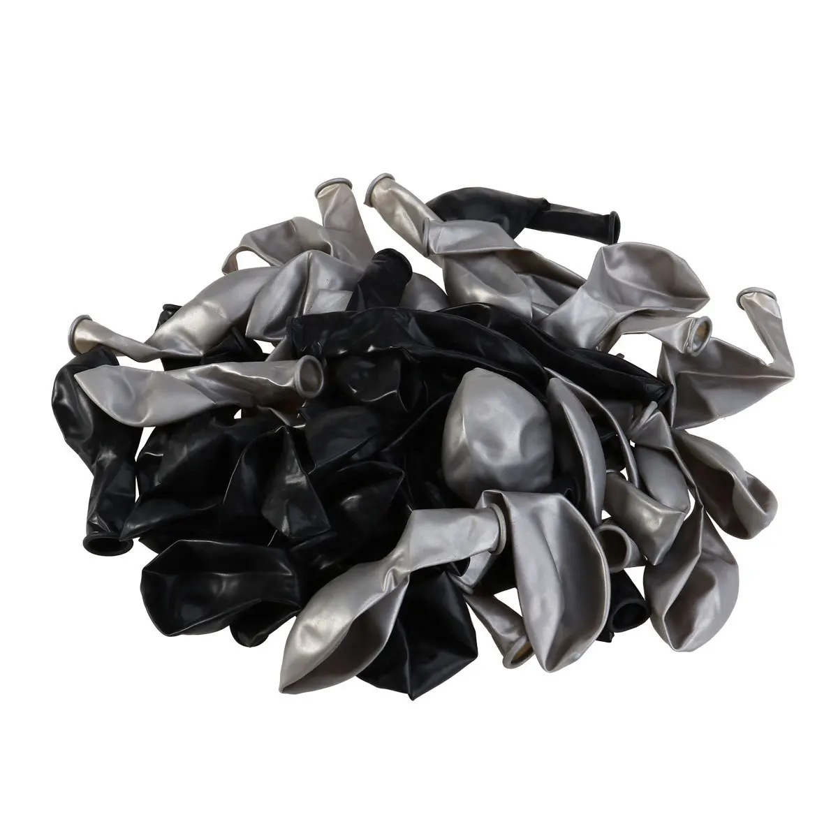 

50Pcs Round Natural Latex Balloons Black Silver Safe Non-Toxic for Wedding Birthday Party Decoration Fun