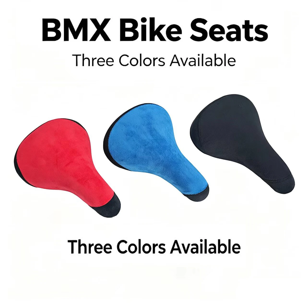 Sillines de BMX, Sillín de Bicicleta BMX, Asiento de Bicicleta para Dirt Jump, Freestyle, Racing, Cruiser, Tela de Fibra, Ultraligero, Suave y Cómodo
