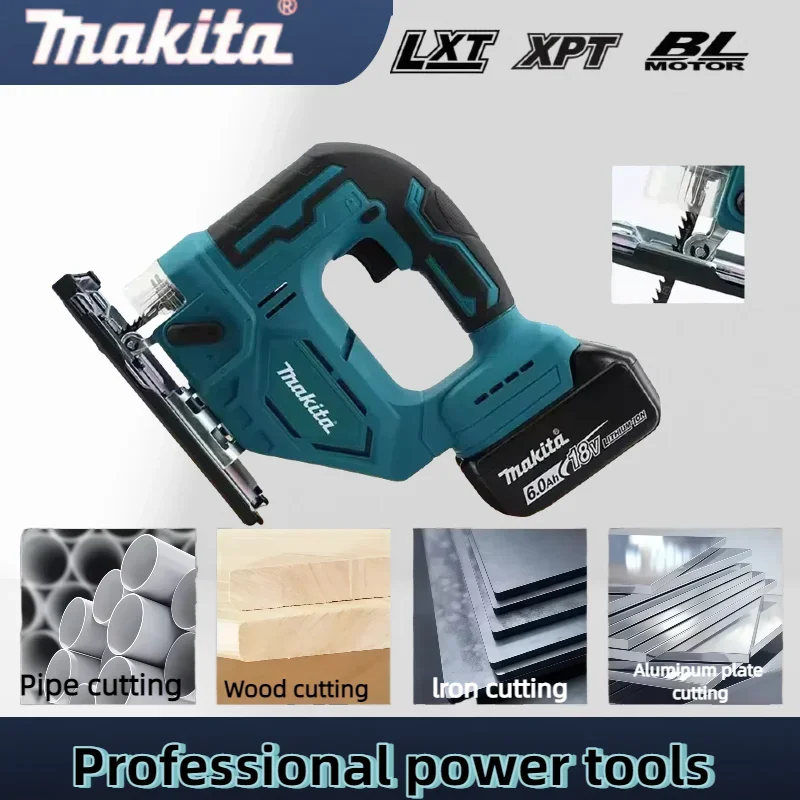

Аккумуляторный лобзик Makita DJV182Z: 18В, 300Вт, 0-2700 об/мин, угол резки ±45° ° Угловой резак для резки дерева, пластика и металла
