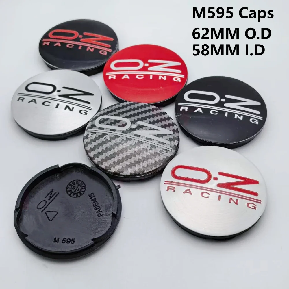 4 Uds M595 OZ Racing Sport Logo emblema tapas centrales de rueda de coche 62MM 58MM tapacubos de rueda O.Z insignia llanta tapacubos cubierta accesorios de coche