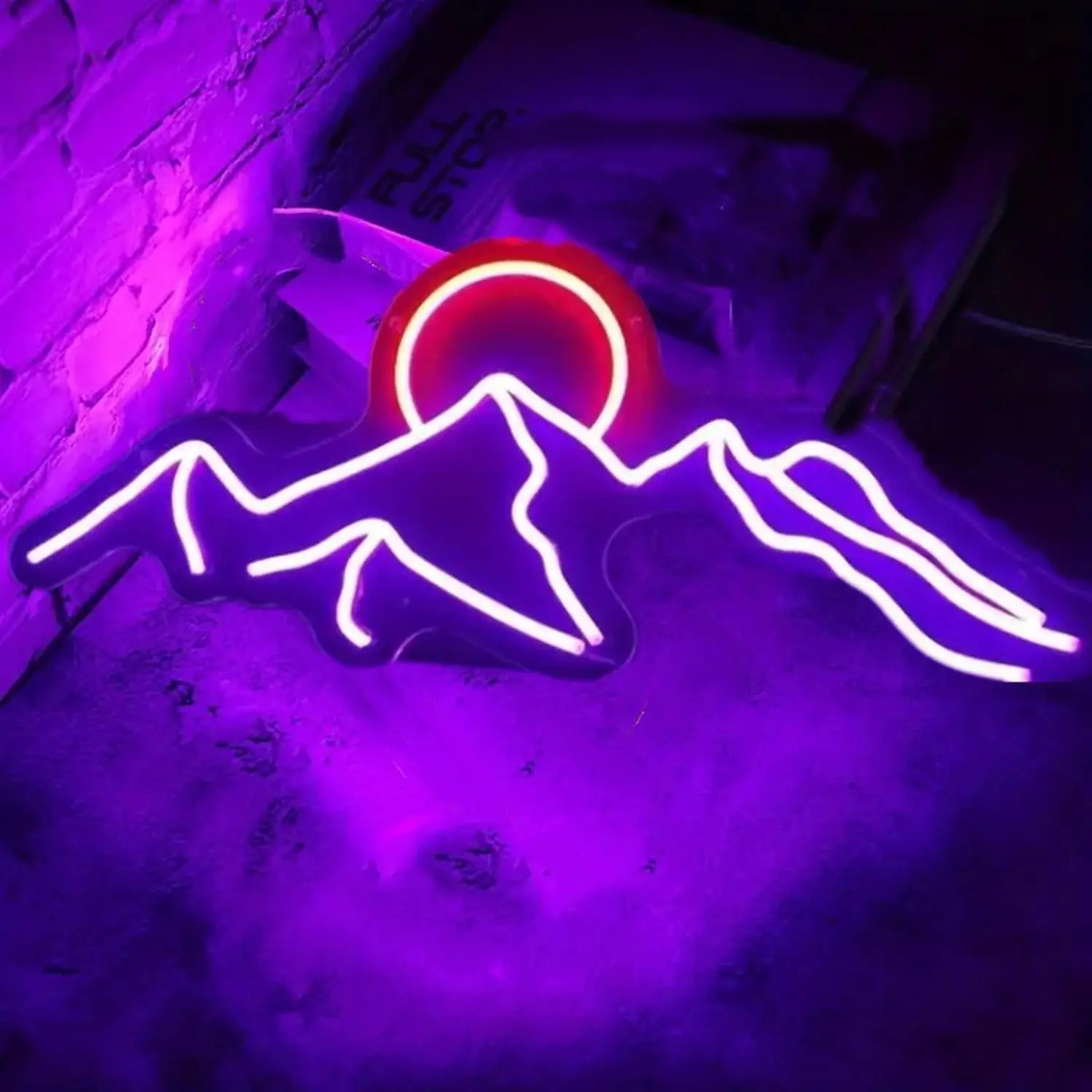 Mountain Sunrise LED Neon Sign USB Powered Neon Light Wall Decor Nature Landscape Lamp for Bedroom Camping Studio Wall Art Decor