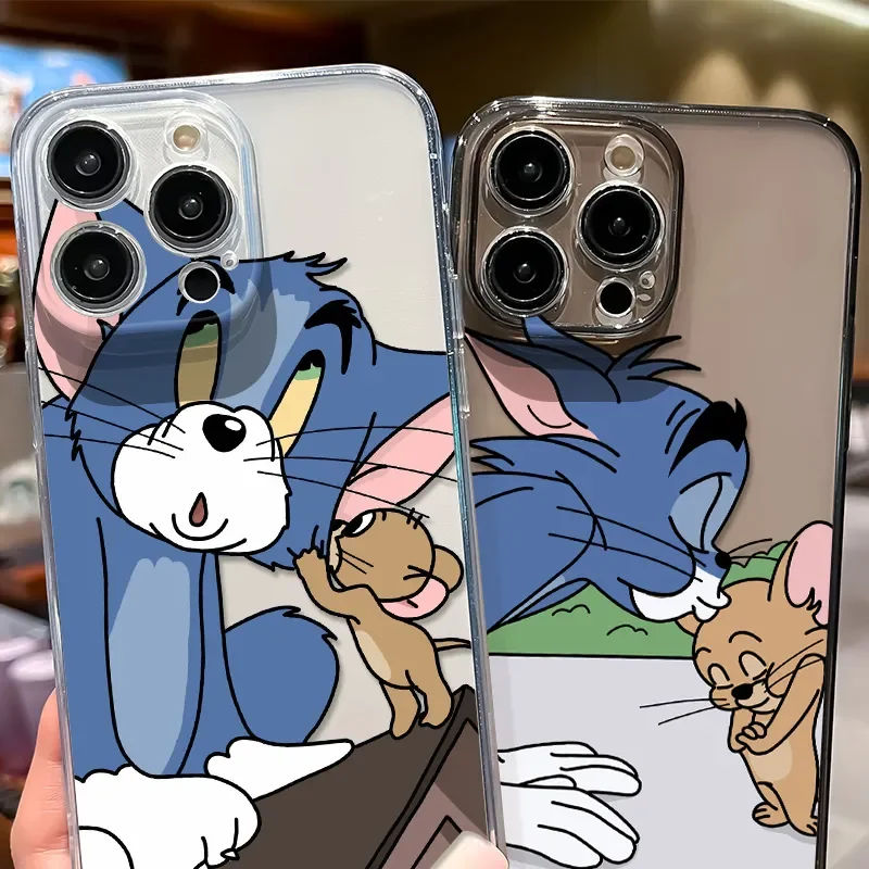 Tom And Jerry Kiss Urocze etui na telefon do iPhone\'a 16 15 14 13 12 11Pro Max XS Max XR 7 8 15 Plus SE Soft Shy Y2K Silicone Back Cover