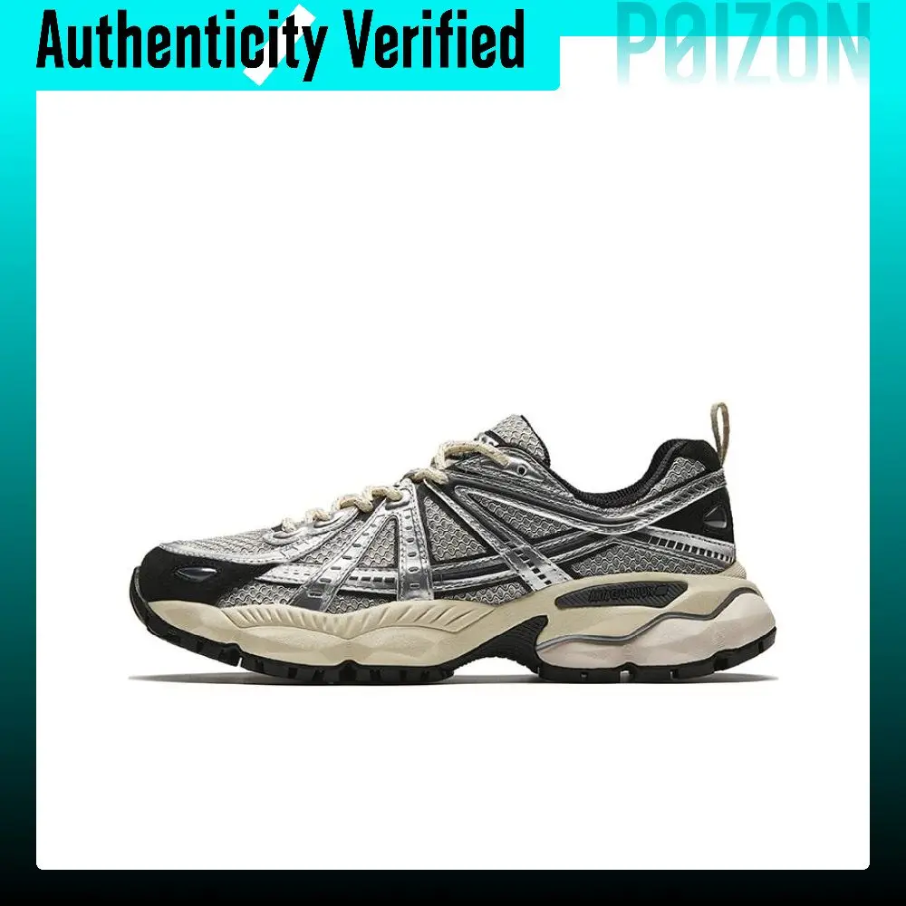 Anta Champion AG G02 Comfortable Cushioning Slip Resistant Low top Running Shoes Women's Silver Black 122438808A-1