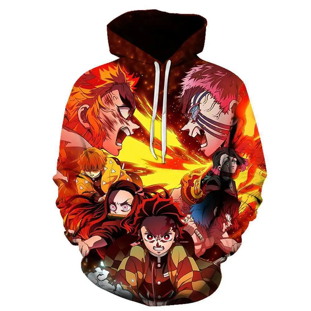 New Kimetsu No Yaiba Demon Slayer Men and Women Sweatshirts 3D Printed Casual Boy Girl Kids Hoodies Pullover Anime Coats Tops