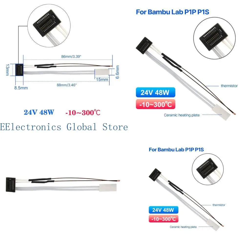 

462B Printer Accessory For Bambu Lab P1P P1S Special Thermistor Ceramic Heating Plate Extrusion Head Hot End Component