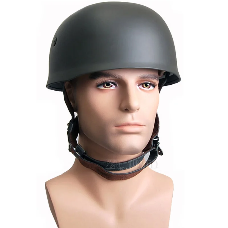 WW2 M38 Steel Helmet with Leather Liner German Paratrooper Helmet Paintball Equipment Airsoft Replicas For Military Collection