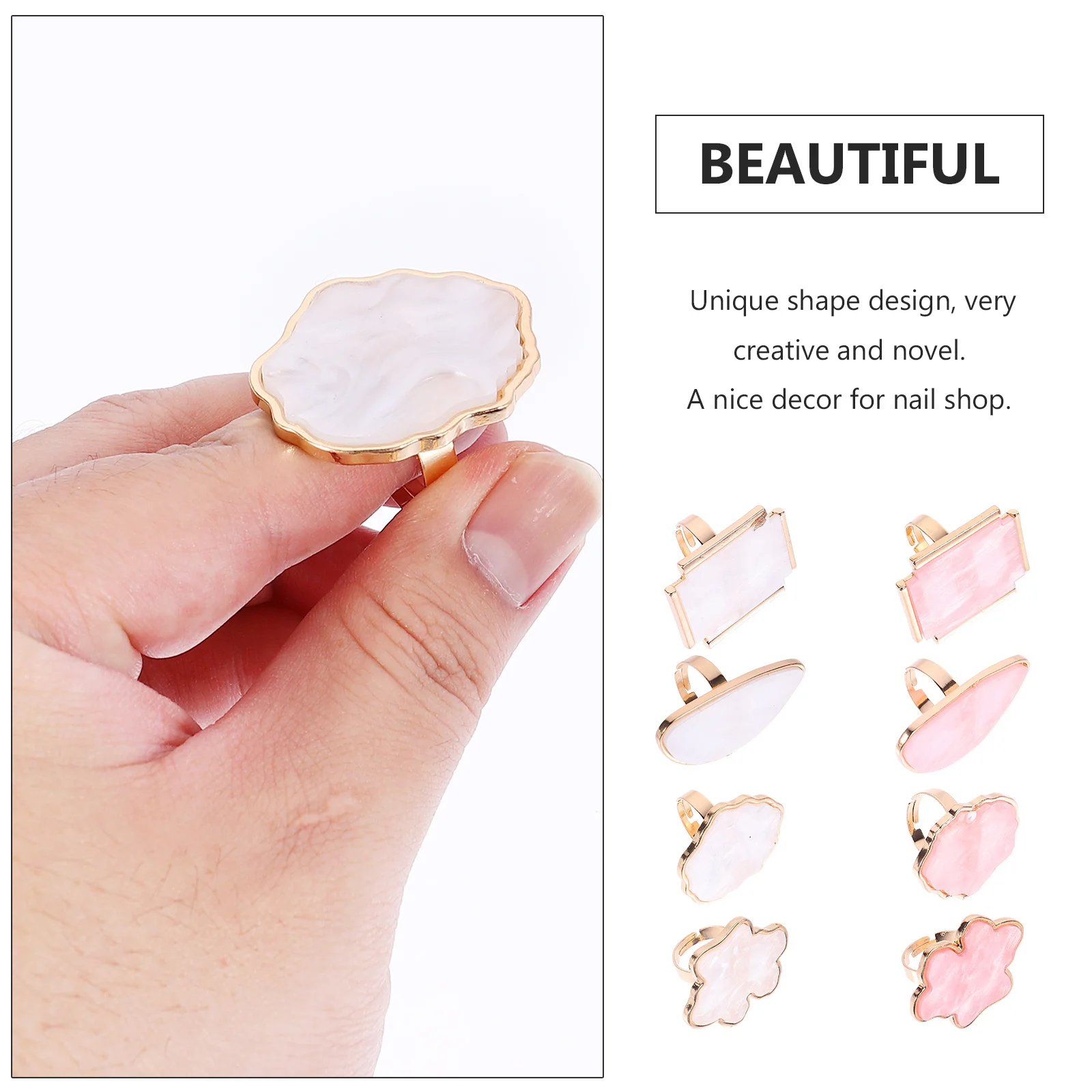 

8Pcs Lightweight Nail Art Display Plates Multiuse Mixing Tray for Shop Decor Manicure Pallet Nail Art Mixing Tray