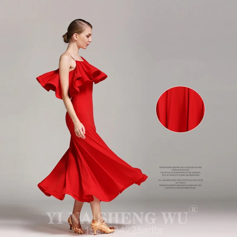 Frau Ballroom Dance Kostüme Senior Ärmelloses Tango Walzer Tanz Kleid Für Frauen Ballroom Dance Wettbewerb Dresse Modern Dance