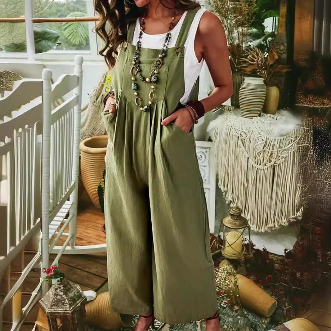 

Women's High Waist Wide Leg Pants Thi Linen Cotton ket Side Street Sle Summer Thin Leather Trousers