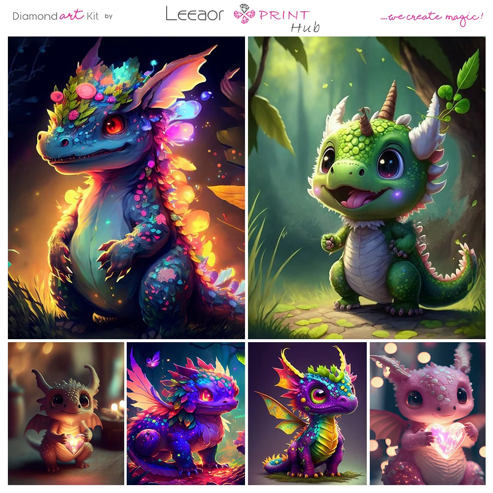 Diamond Painting Cute Rainbow Dragon Fantasy Animal Mosaic Art Cross Stitch Family Decoration Children Gift алмазная мозаика