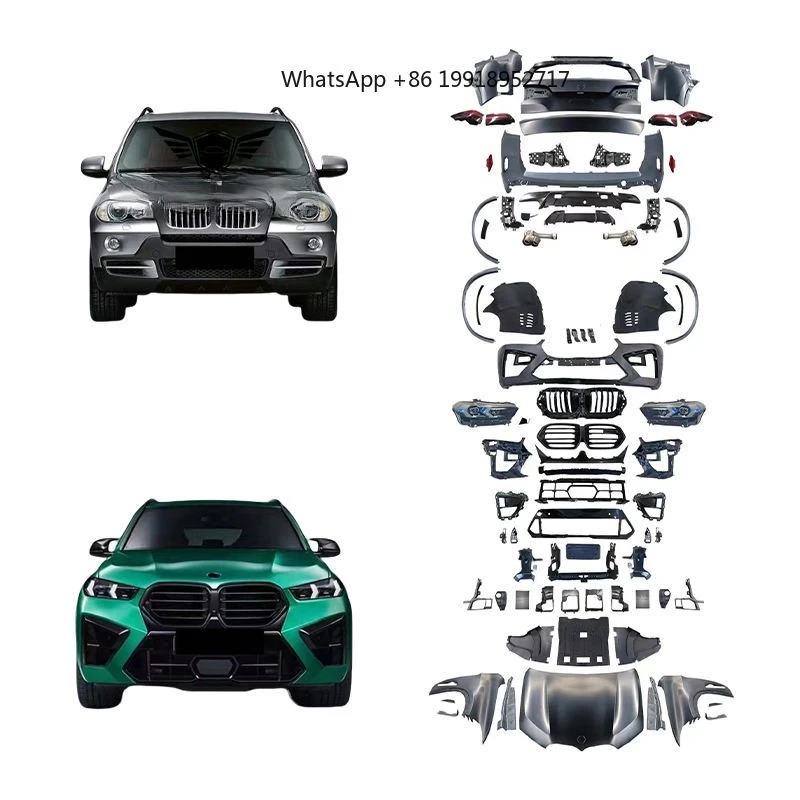 High Fitment Car Bumper for BMW X5 E70 2006-2013 Upgrade to X5M F95 LCI 2024 Look Body Kit with Clips Clip-on JJ417