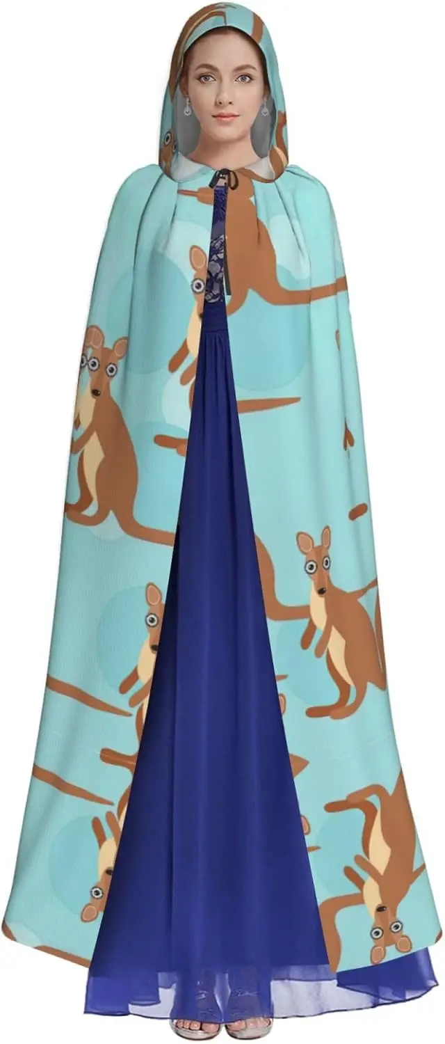 

Забавная накидка с капюшоном для взрослых и принтом кенгуру, карнавальная праздничная накидка, халат для косплея, костюм для вечеринки, готический карнавал