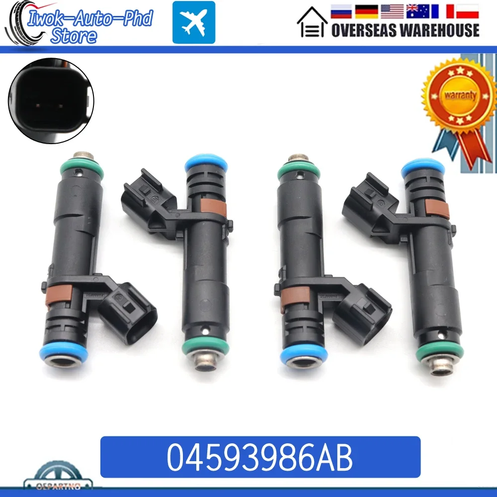 04593986AB Fuel Injectors For Chrysler 200 Jeep Cherokee Renegade Dodge Dart Fiat 500X Ram ProMaster 2015-2018