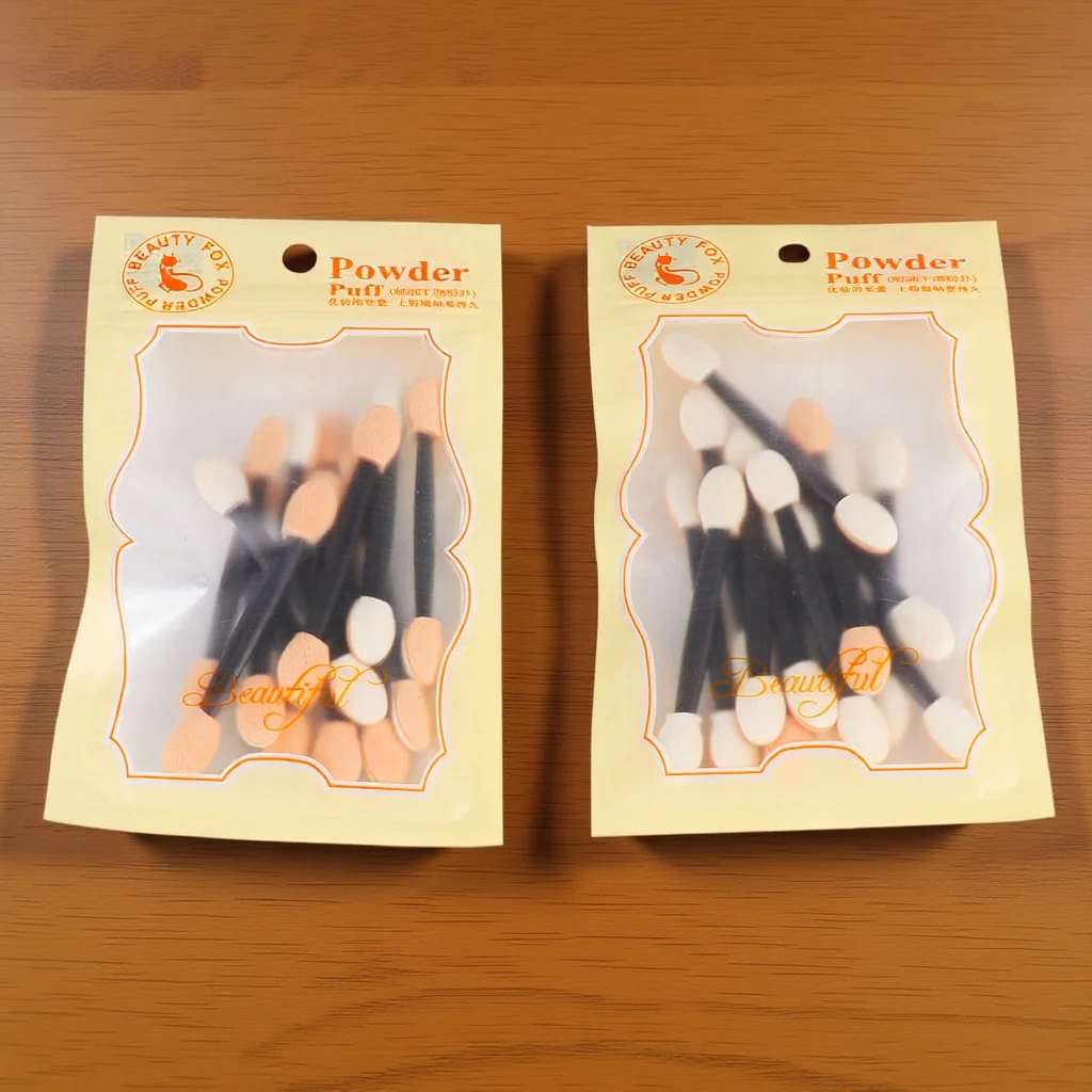 24 قطعة من أعواد إسفنجية لظلال العيون للاستعمال مرة واحدة، مجموعة فرش مكياج خفيفة الوزن مزدوجة الأطراف للفنانين والنساء