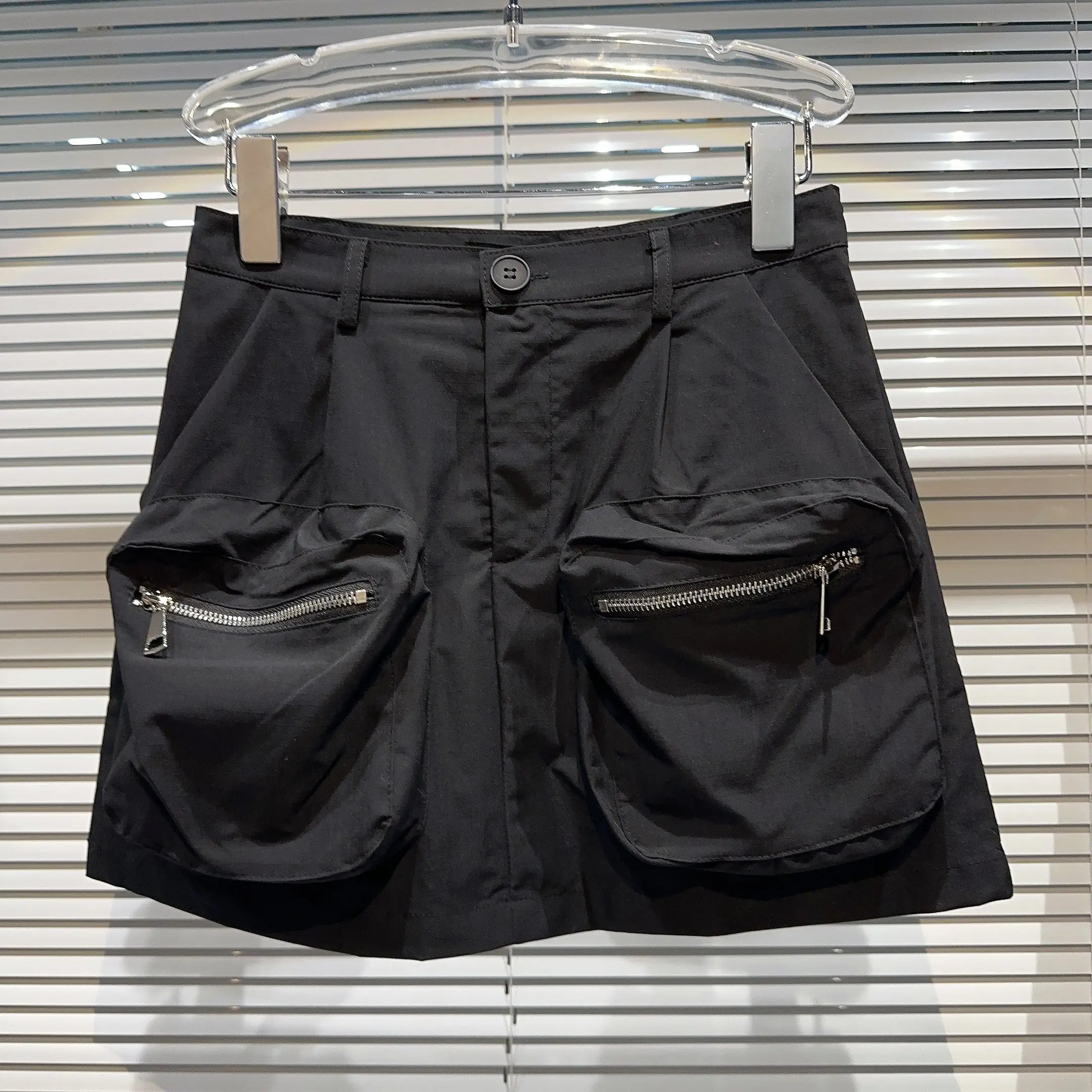 

Trendy Zipper Design Large ket Pure Color k Sexy ort Skirt f Body Skirt for Young Women in Their 20s A-Line H-ape