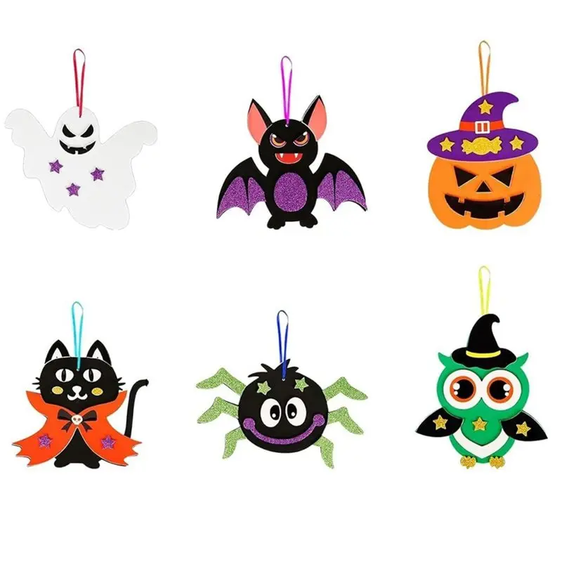 FBIL-12 Pack Halloween Craft Kit DIY Party Supplies Halloween Decoration Make Your Own Foam Stickers Arts & Crafts