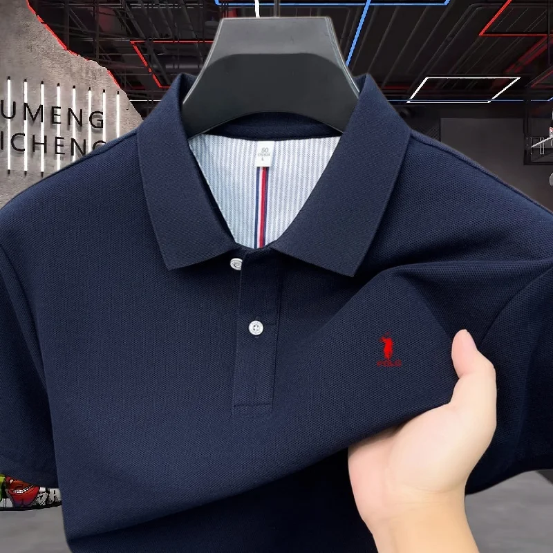 100% pure cotton high-end brand men's short sleeve polo shirt summer fashion luxury pony embroidery golf Paul top casual T-shirt