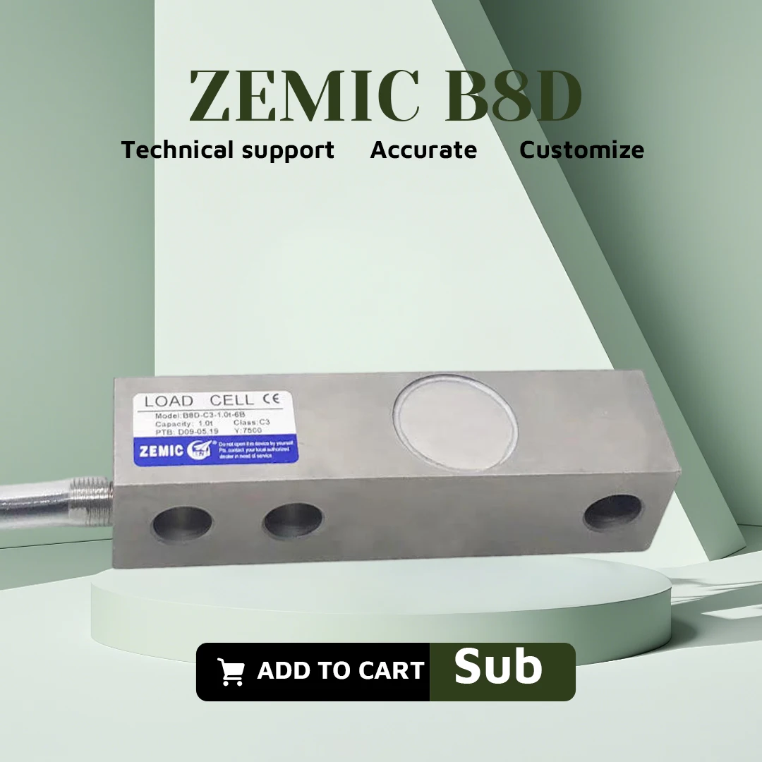 Zemic B8D Load Cell, 0.5t To 5t, High Precision, Stainless Steel, Class C3 Weighing Sensor Use for Industry Lab Scientist