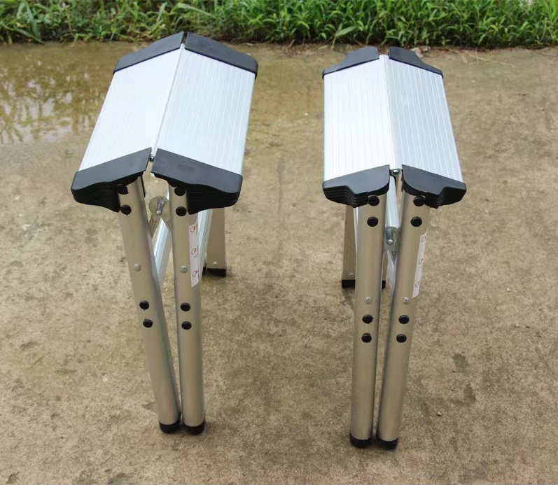 Multifunctional Ladder Aluminium Platform 2-Step Tool Folding Ladder Maximum 150KG Load Anti Slip Double-sided With Thick Stairs