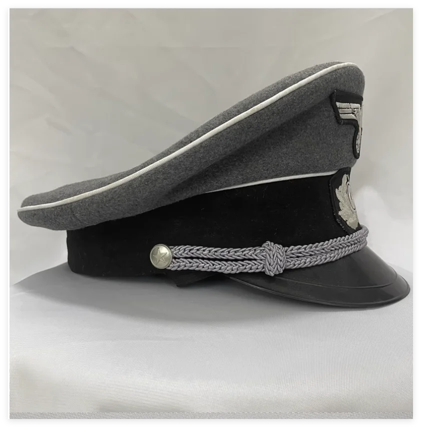 High quality film and television gray woolen hat cosplay German large eave hat