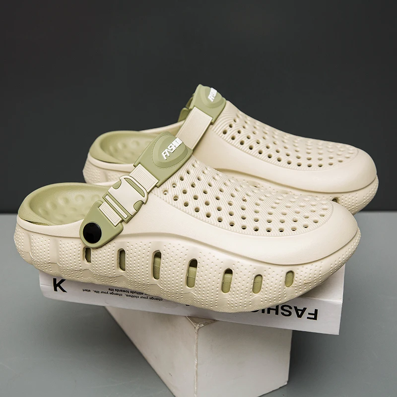 Men Daily Leisure Sport Slides Padded Ergonomic Footbed Anti Slip Wear Resistant Breathable Beach Home Walking Shoes