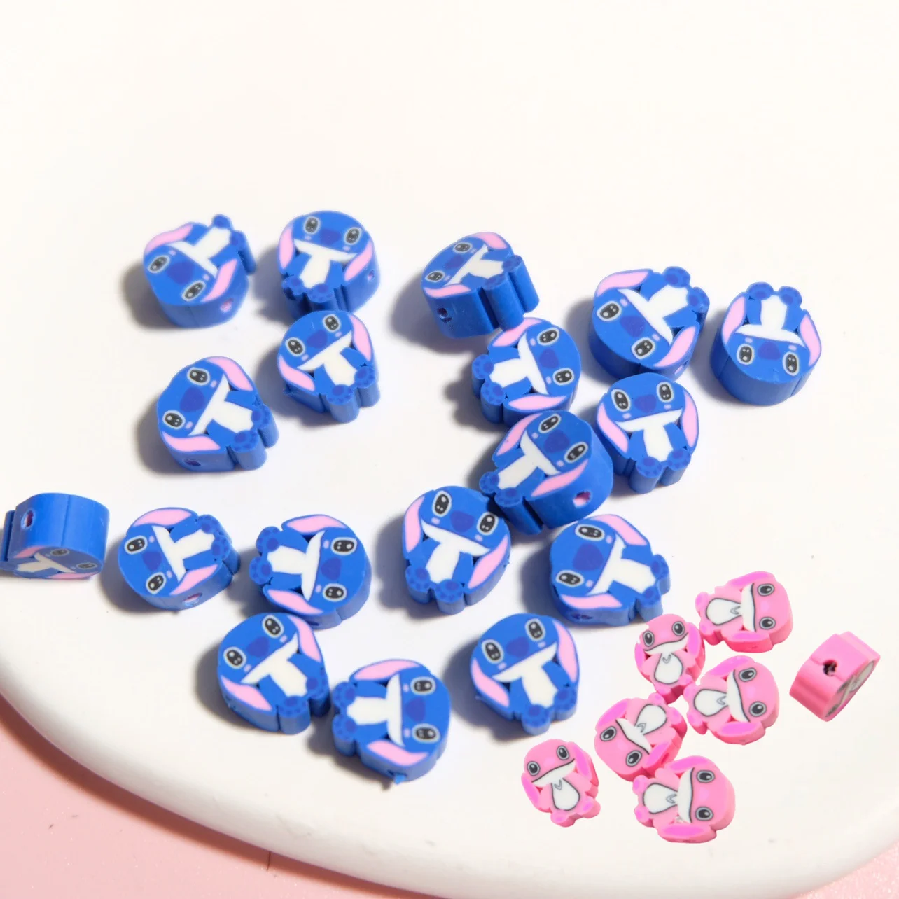 

20pcs Disney Stitch Clay Beads Stitch Polymer Spacer Beads For DIY Kids Necklace Bracelet Handmade Jewelry Making Accessories